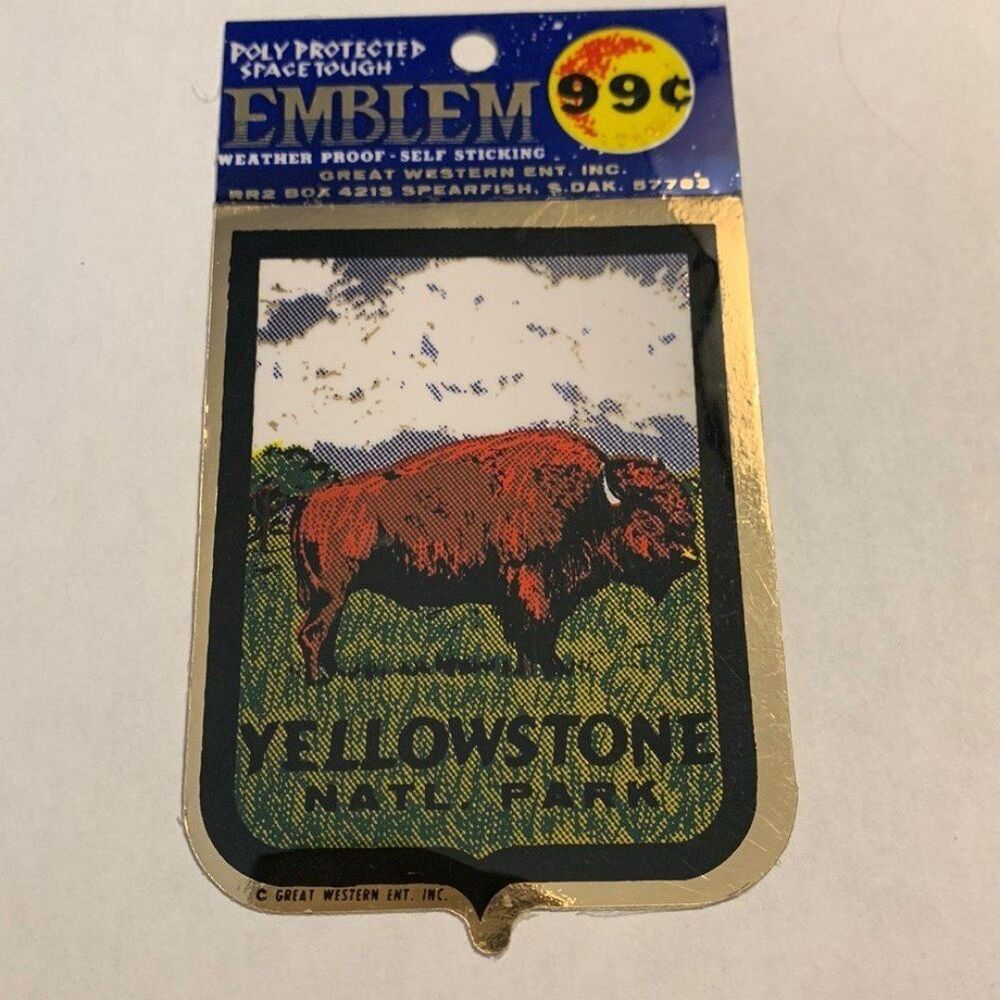 Vintage Yellowstone Foil Travel Sticker Emblem